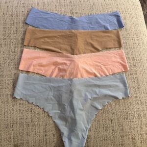 Victoria's Secret Blue and Brown Seamless Panties Set